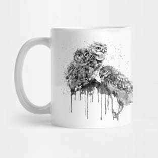 Three Owls Black and White Mug